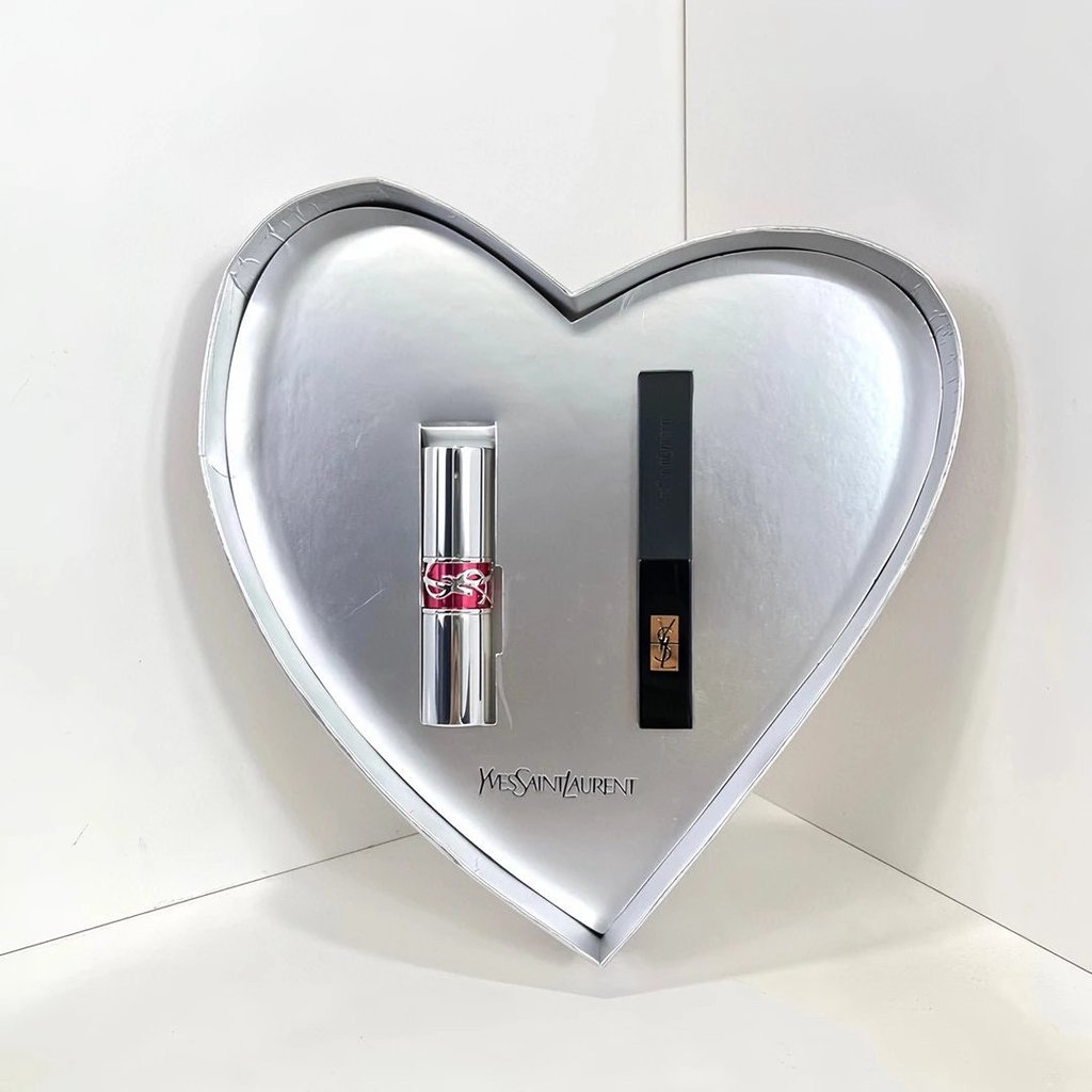 Saint Laurent Love Little Black Strip Lipstick ชุดสองชิ้น หมายเลขสี Please Note ️ ถุงของขวัญหมายเลขส