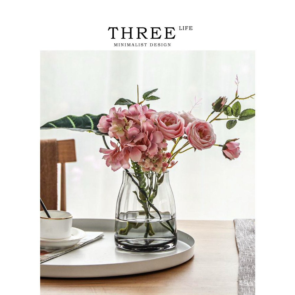 Tlife · Manta · High-End Light Luxury แจกันแก้วโปร่งใสตกแต่งห้องนั่งเล่นโต๊ะรับประทานอาหารตกแต่ง | ม