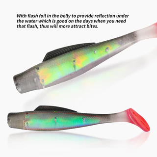 6PCS ใหม่ UV GLOW SWIMBAIT Zman TPR พลาสติกลอยนุ่ม 8 ซม.Paddle Tail SOFT bait WORM ตกปลา Tackle