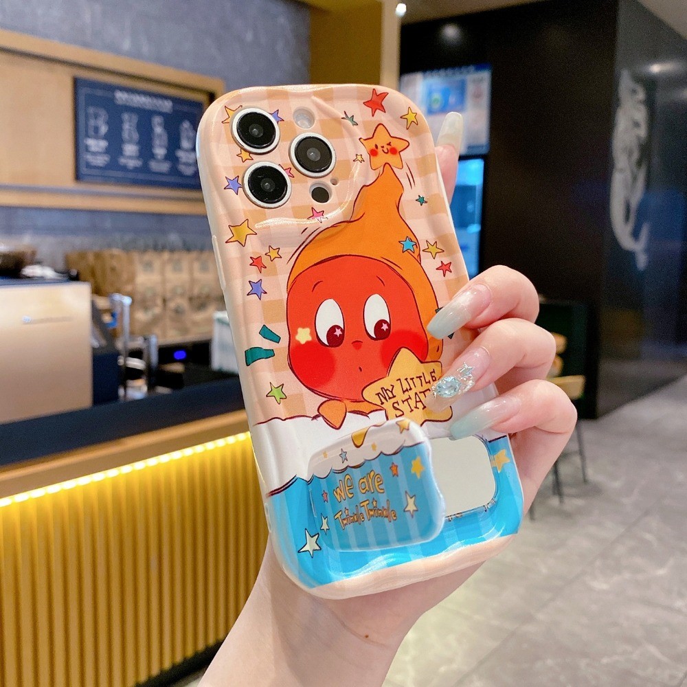 การ์ตูนตลก Star Mirror Stand Holder สําหรับ VIVO V70 FE Y05 Y11D Y04 Y21D Y31D Y29 Y39 Y19S Y28 V60 