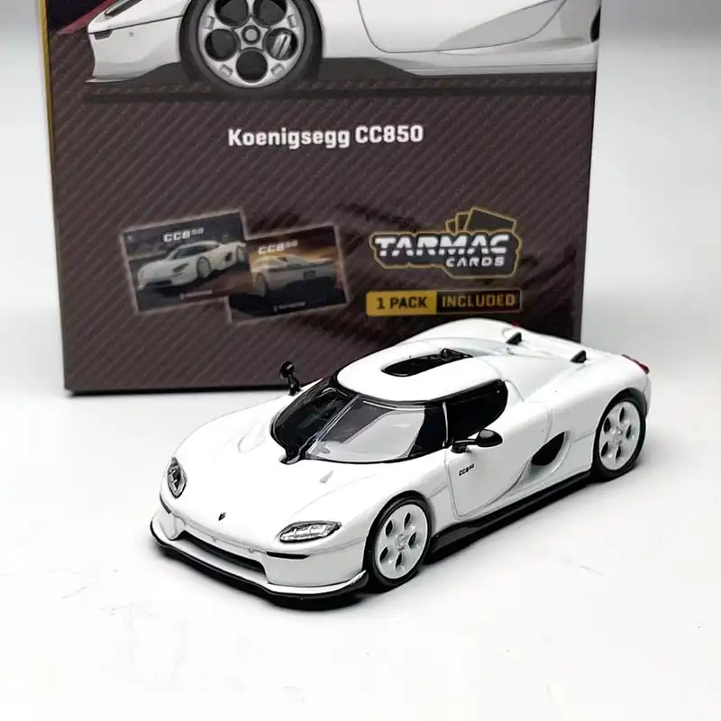 TARMAC 1/64 Koenigsegg CC850 สีขาวโมเดลรถDiecastของเล่นของขวัญวันเกิด