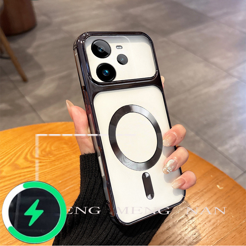 เหมาะสําหรับRealme C35 4G Realme NARZO 50A Primeโทรศัพท์มือถือกรณีรูปแบบCDแม่เหล็กดูดAnti DROPโปร่งใ