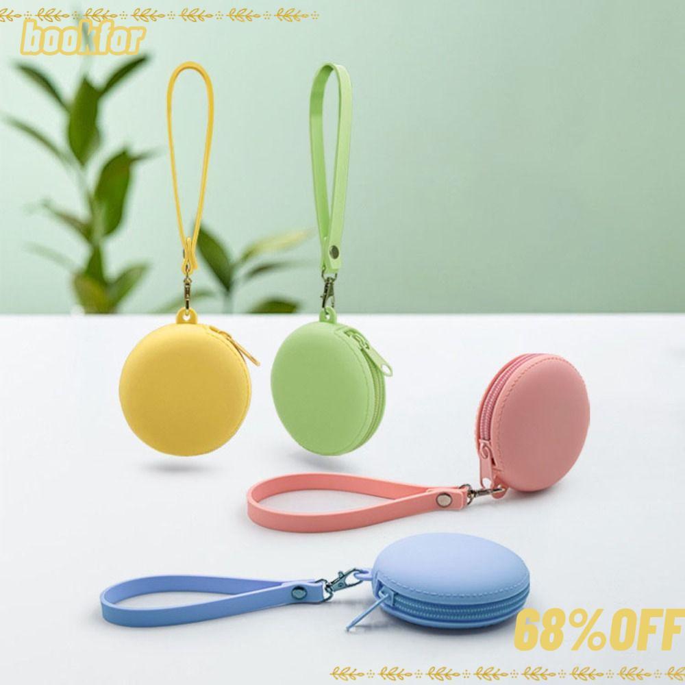 BOOKFOR Coin Wallet, Key Ring Small Coins Bag, Cute Silicone Round Key Bag Kid