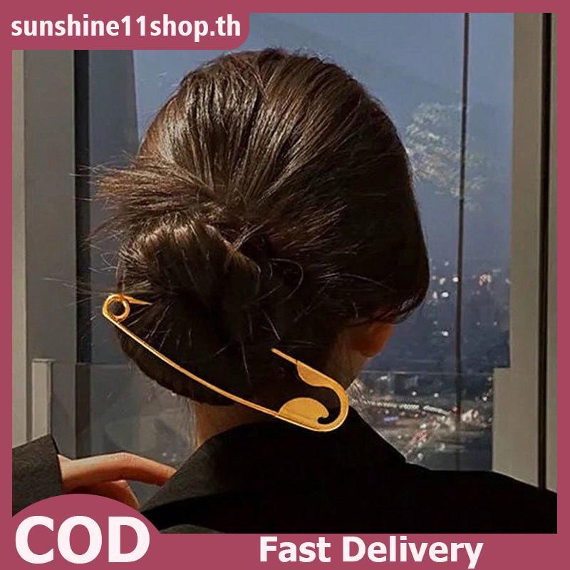 SUNSHOP Creative โลหะความปลอดภัย Pin กิ๊บติดผมขนาดใหญ่ Barrette สําหรับหญิงแฟชั่นผม Claws สําหรับ Home และโรงเรียนจัดแต่งทรงผม TH