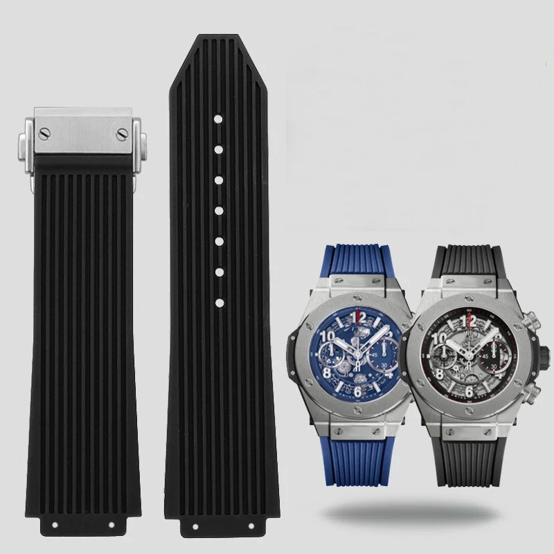 Convex Interface Silicone Watch Band For Hublot Yuqi Big Bang Classic Fusion Series Rubber Watch Str