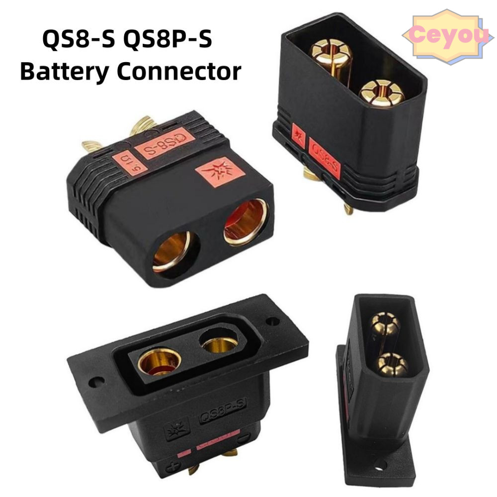 COYOU QS8-S Connector, ปลั๊กแบตเตอรี่ QS8P-S สีดําชุบทอง, Anti Spark กระแสไฟสูง QS8-S MF ปลั๊กชุดสํา