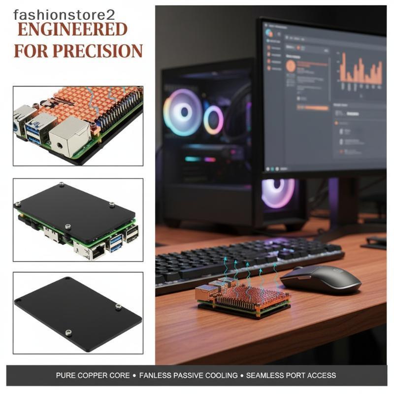 [fsh] Raspberry Pi 4 Copper Heatsink for Passive Cooling Enhanced Overcloing Thermal Solution for Ma