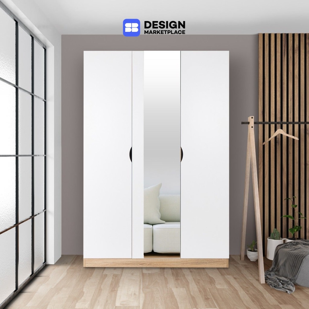SB Design Square ตู้เสื้อผ้าบานเปิด รุ่น Havin สีขาว (120X60X180 ซม.) แบรนด์ KONCEPT FURNITURE