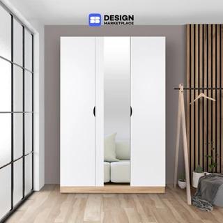 SB Design Square ตู้เสื้อผ้าบานเปิด รุ่น Havin สีขาว (120X60X180 ซม.) แบรนด์ KONCEPT FURNITURE