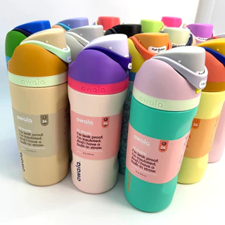 Owala FreeSip ขนาด 16oz - ขวดน้ำสแตนเลสสำหรับเด็ก กันหก กันรั่ว พร้อมหลอดดูด