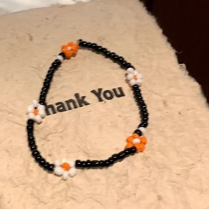 สร้อยข้อมือ  หน้ายิ้มดอกไม้ ลูกปัดหลากสี สไตล์เกาหลี เวลาว่าง เครื่องประดับแฟชั่น COD - รูปที่ 6