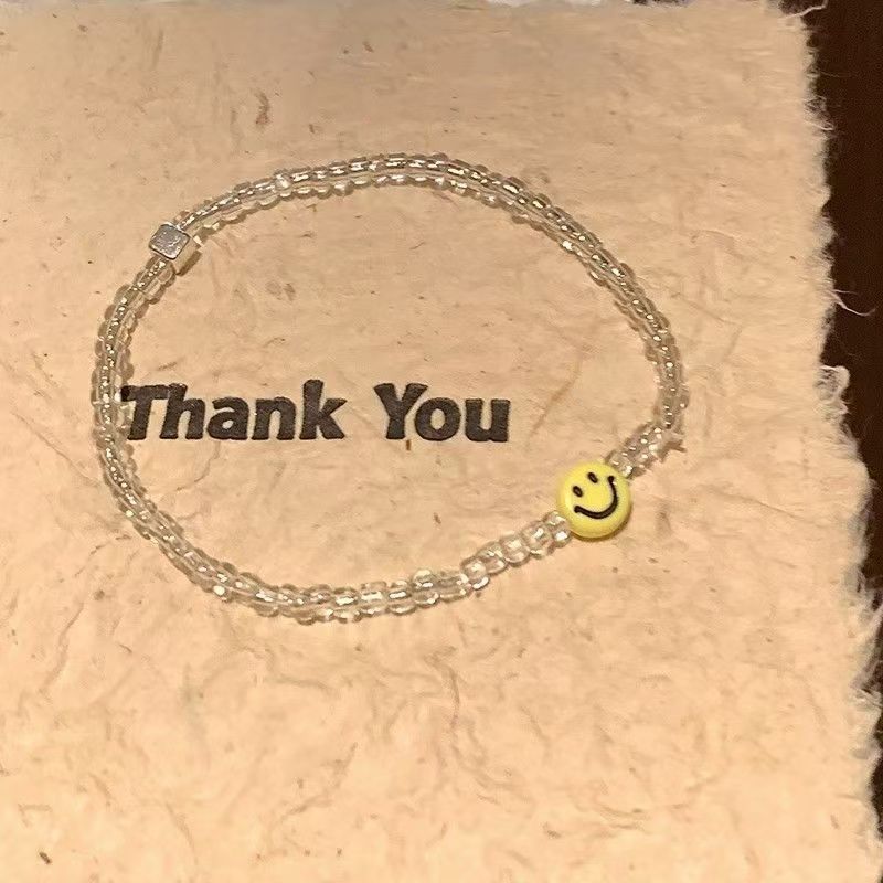 สร้อยข้อมือ  หน้ายิ้มดอกไม้ ลูกปัดหลากสี สไตล์เกาหลี เวลาว่าง เครื่องประดับแฟชั่น COD - รูปที่ 7