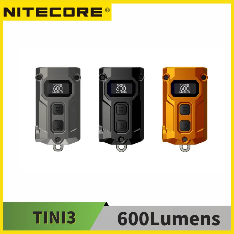 NITECORE TINI3 MCT ไฟฉายพกพา โลหะ 600 Lumen ชาร์จบym USB-C อุณหภูมิแสงหลายสี