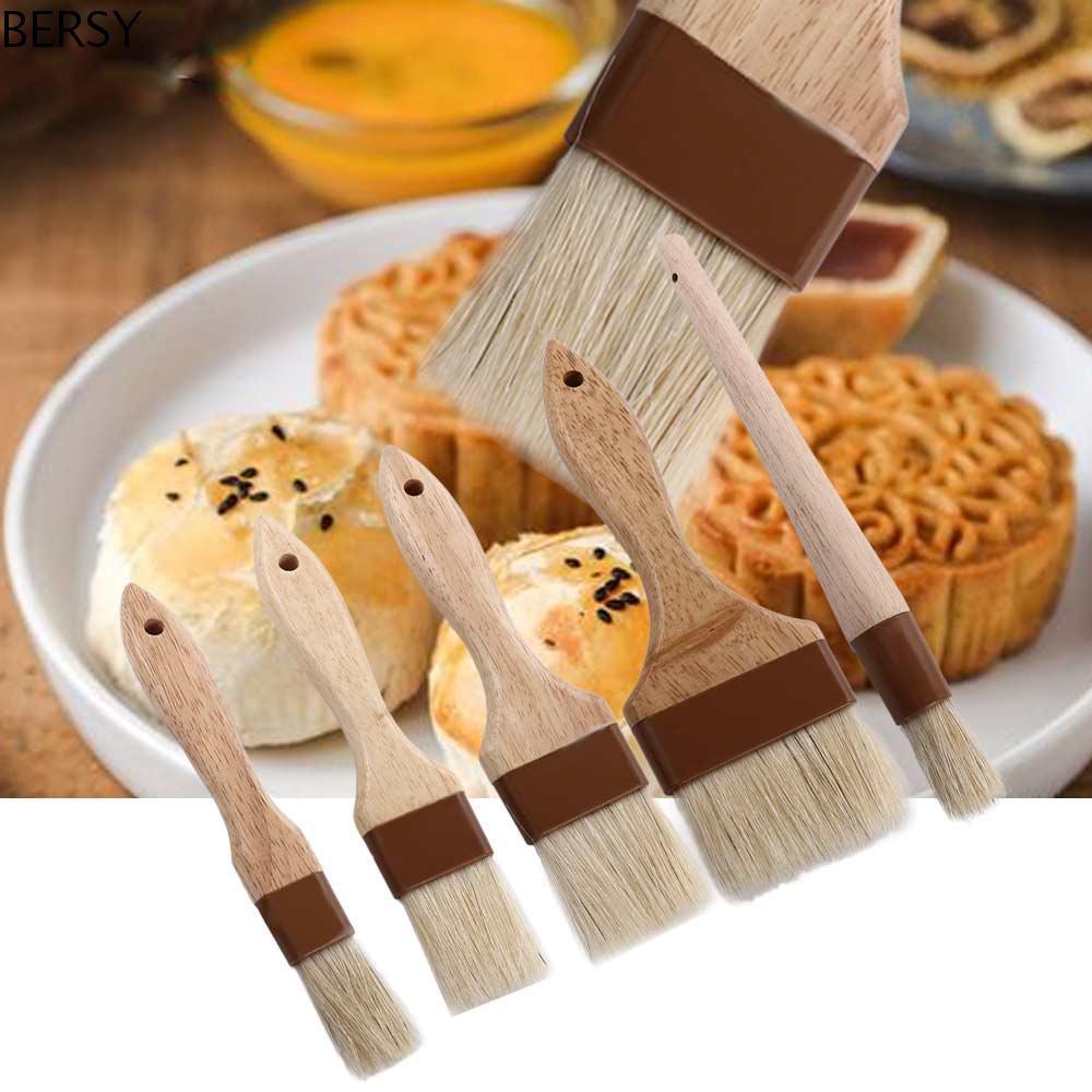 BERSY Pastry Brush ทําอาหารหมูป่าขนแปรงด้ามไม้ย่างบาร์บีคิวซอส Baster