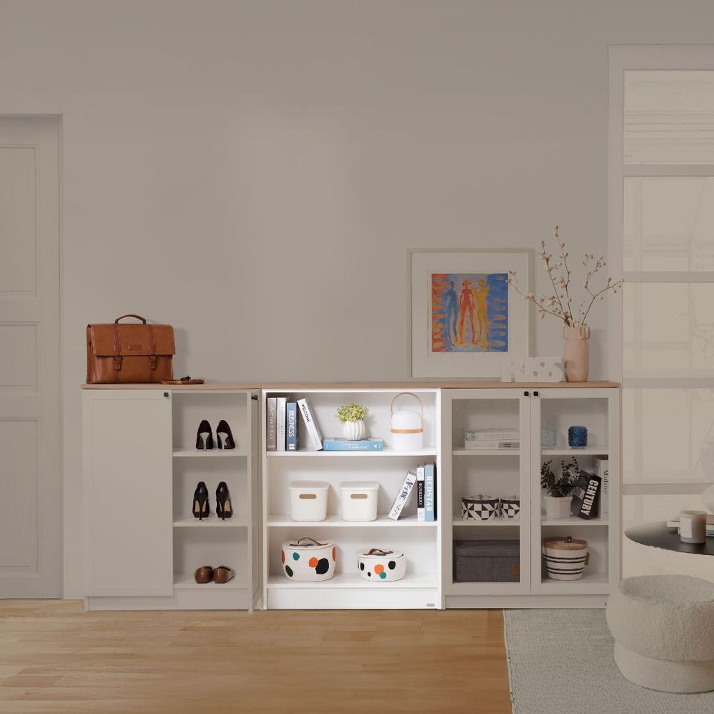 SB Design Square Trixx Cabinet 80 cm (Shelf+Top) White  แบรนด์ SB FURNITURE