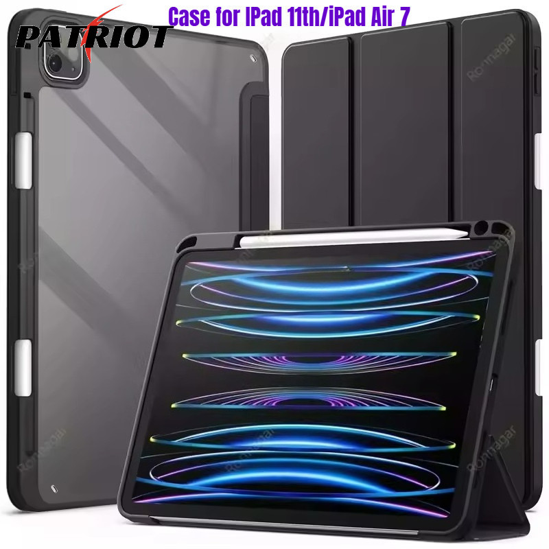 เคส iPad สําหรับ iPad 11th Gen & Air 7 | ฝาครอบป้องกันแบบบางพร้อมช่องดินสอ Apple ที่ซ่อนอยู่, ขาตั้ง