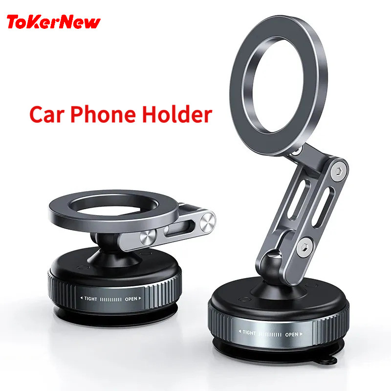 ToKerNew X53/X54 ที่วางโทรศัพท์แม่เหล็กหมุนดูดสูญญากาศแบบพับได้ขาตั้ง Mag สําหรับรถยนต์นําทางยิมห้อง