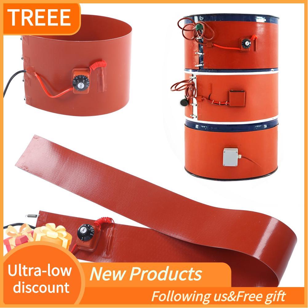 Treee Mumusuki Metal Drum Heater ซิลิโคนอุ่นแผ่นความร้อน 200L 1000W 30?150? แถบทำความร้อน 125 มม. x 1740 มม. (ปลั๊ก US 110V)