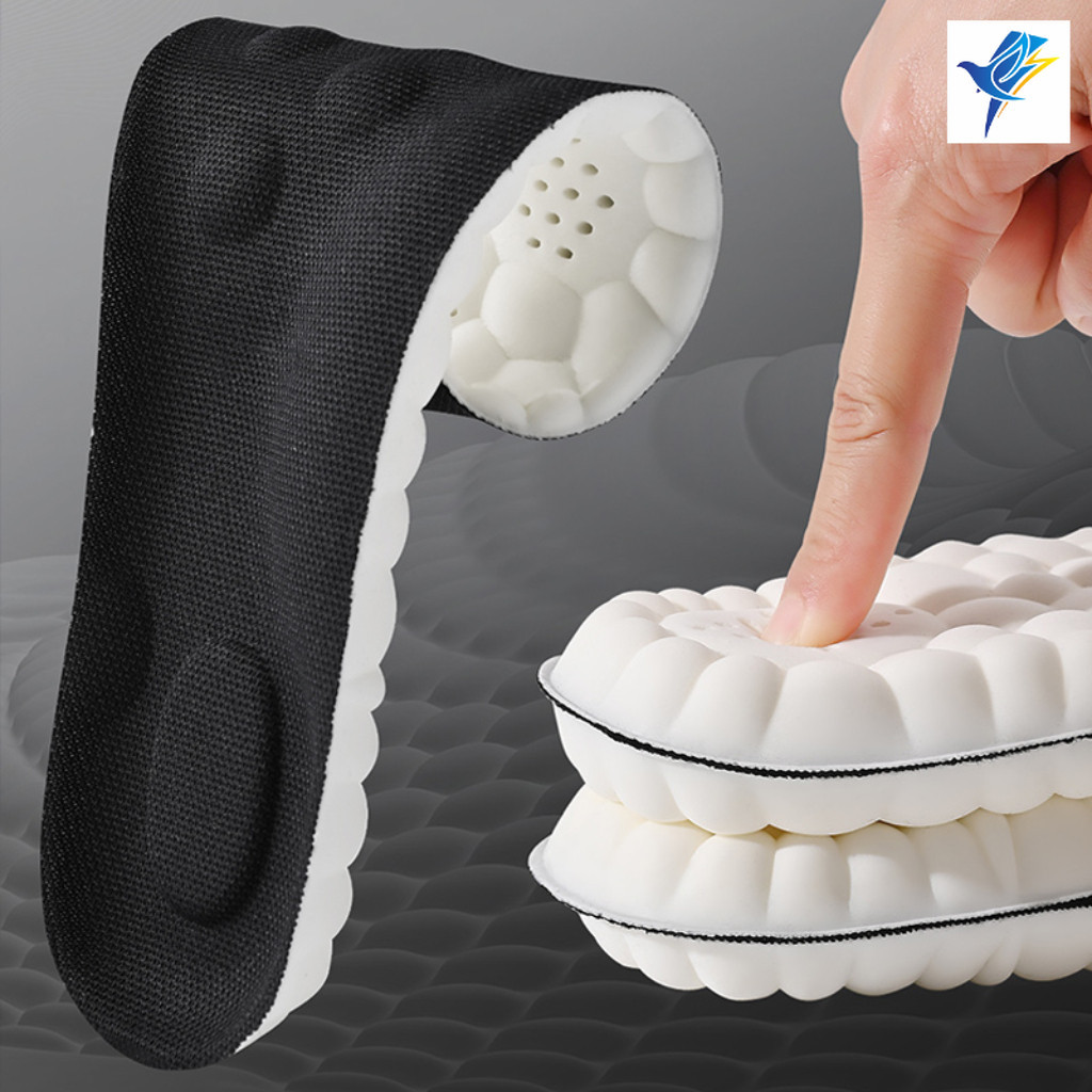 1 คู่ความยืดหยุ่นสูง Latex Sport Insoles แผ่นรองเท้านุ่ม Arch สนับสนุน Orthotic Insoles Breathable ระงับกลิ่นกาย