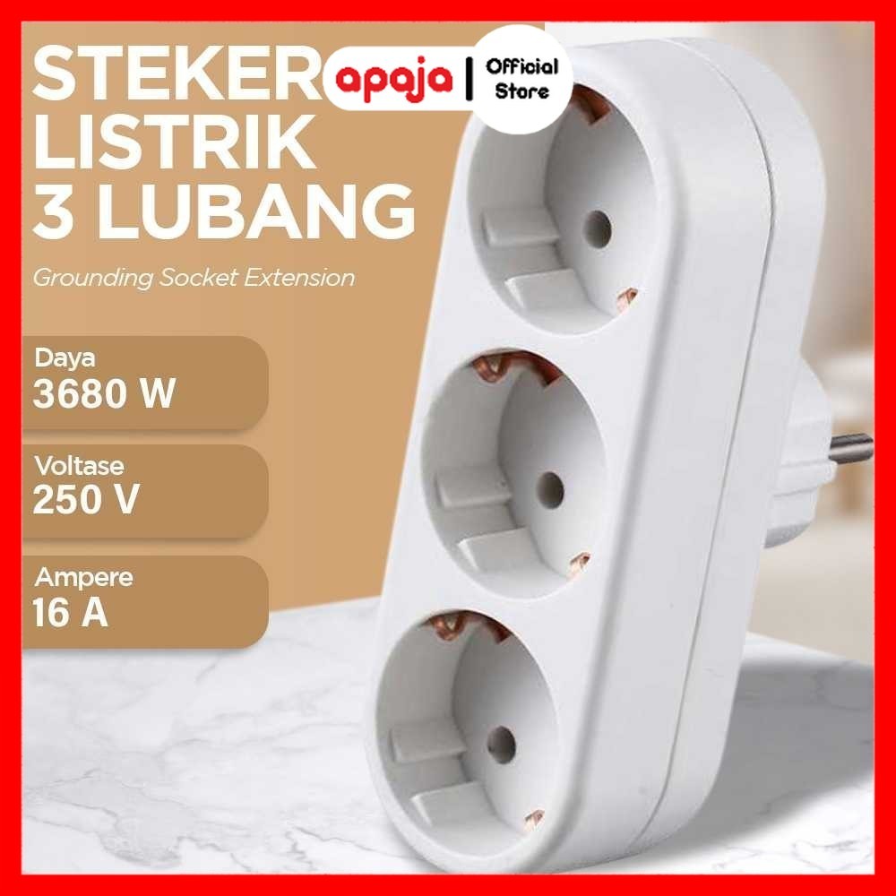 Apaja ส่วนต่อขยายซ็อกเก็ตสายดิน 3 พิน 3680W 16A 250V - B3-1G