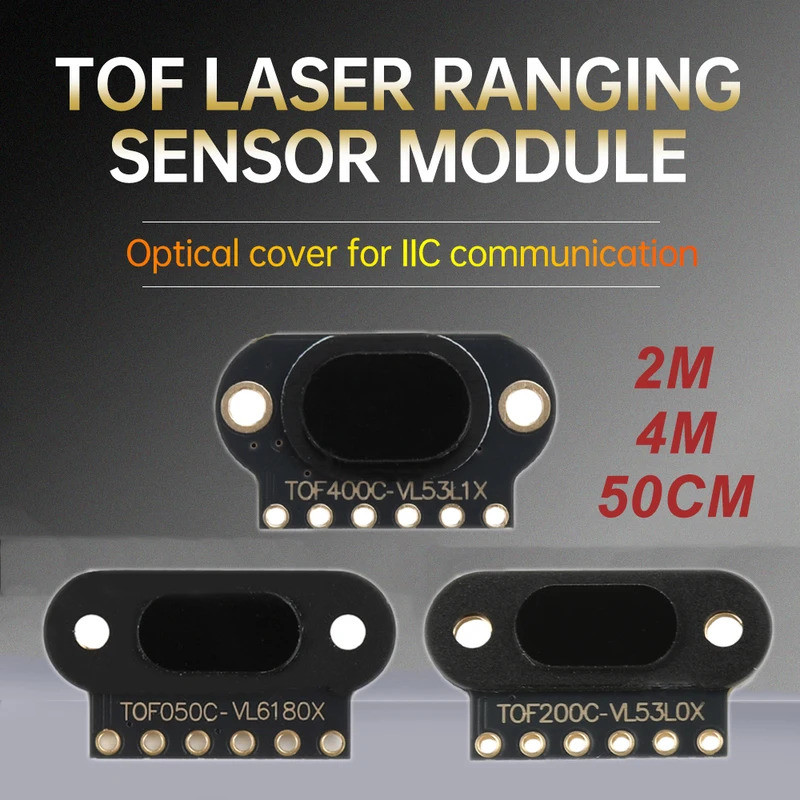TOF050C 200C 400C โมดูลเซ็นเซอร์ระยะทางเลเซอร์ ToF Time-of-Flight ระยะทาง IIC สําหรับ Arduino VL6180