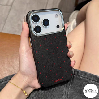 เคสไอโฟน17 สำหรับ IPhone 11 17 Air 15 13 16 12 Pro Max 15 14 16 Plus XR X XS SE 2 3 แฟชั่นนำโชค จุดแดง เนื้อหนัง ปกอ่อน