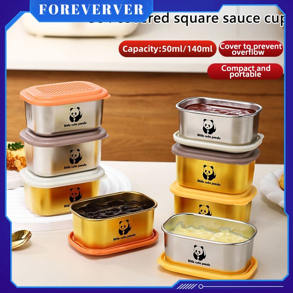 ถ้วยซอสสแตนเลส 304 พร้อมฝาปิดปิดผนึก ป้องกันฝุ่น เป็นมิตรกับสิ่งแวดล้อม พกพาสะดวก