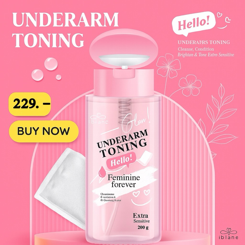[200ml ฝาปั้ม] โทนเนอร์เช็ดรักแร้ ขาหนีบ คอดำ ข้อศอกดดำ : Iblanc Underarm Toning ขนาด 200 ml.