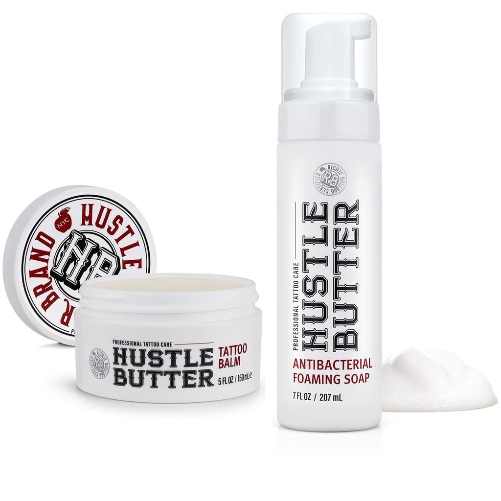 Hustle Butter Tattoo Soap & Aftercare Balm - Antibacterial Soap, Safe To Use While Healing, Vegan, N