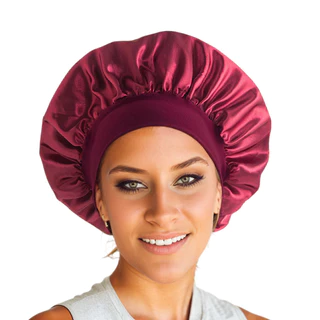 หมวก Bonnet ผ้าไหมซาติน ใส่นอน ผมไม่พันกัน ปรับขนาดได้ เหมาะสำหรับผมหยิก ผมแห้ง ผมทำสี