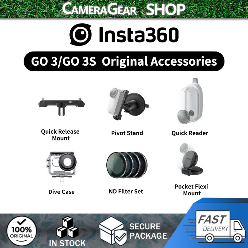 Insta360 GO 3/GO 3S Accessories（Quick Reader/Pivot Stand/Pocket Flexi Mount/Quick Release Mount）