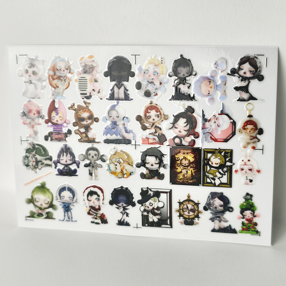 POP MART SKULLPANDA 3D Waterproof DTF UV Transfer Stickers รูปลอก DIY