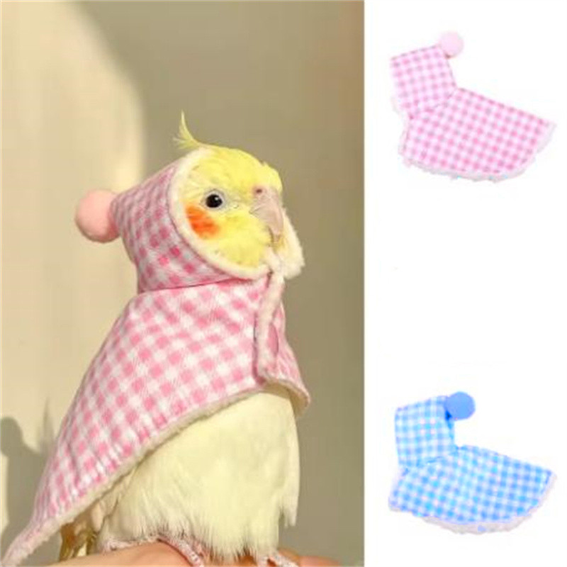 Soft Bird Cape Cloak เครื่องแต่งกายสําหรับนกแก้วและนกกระตั้วในสีชมพูอ่อนและสีฟ้า