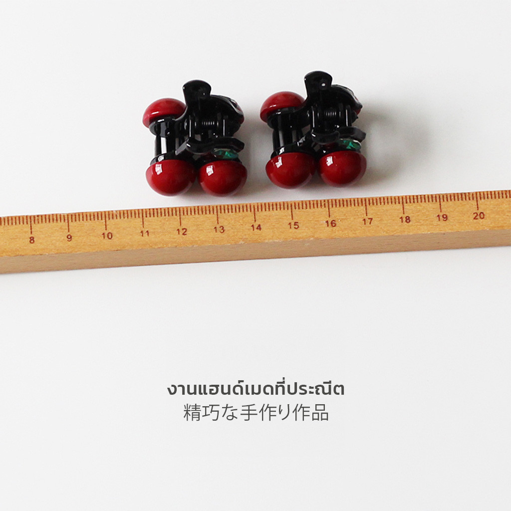 Shimanto  กิ๊บติดผม เชอร์รี่ สีแดงสุดคลาสสิก สไตล์เกาหลี สำหรับหนีบผมข้าง ผมหน้าม้า - รูปที่ 7