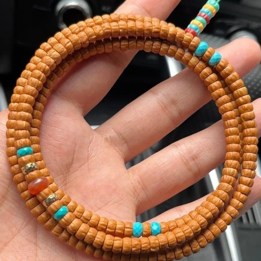 ทิเบต Rezhensi Baixiang เมล็ด 108 เมล็ด Passion 108 เม็ด Cypress เมล็ด Bodhi สร้อยข้อมือ Halter คอมื