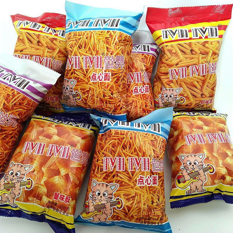 MIMI กุ้งแถบ Bowei MIMI Dim Sum ก๋วยเตี๋ยวรสปูกรอบ 82g ถุงใหญ่ Nostalgic Snacks อาหารป่อง 008 ZXQ9