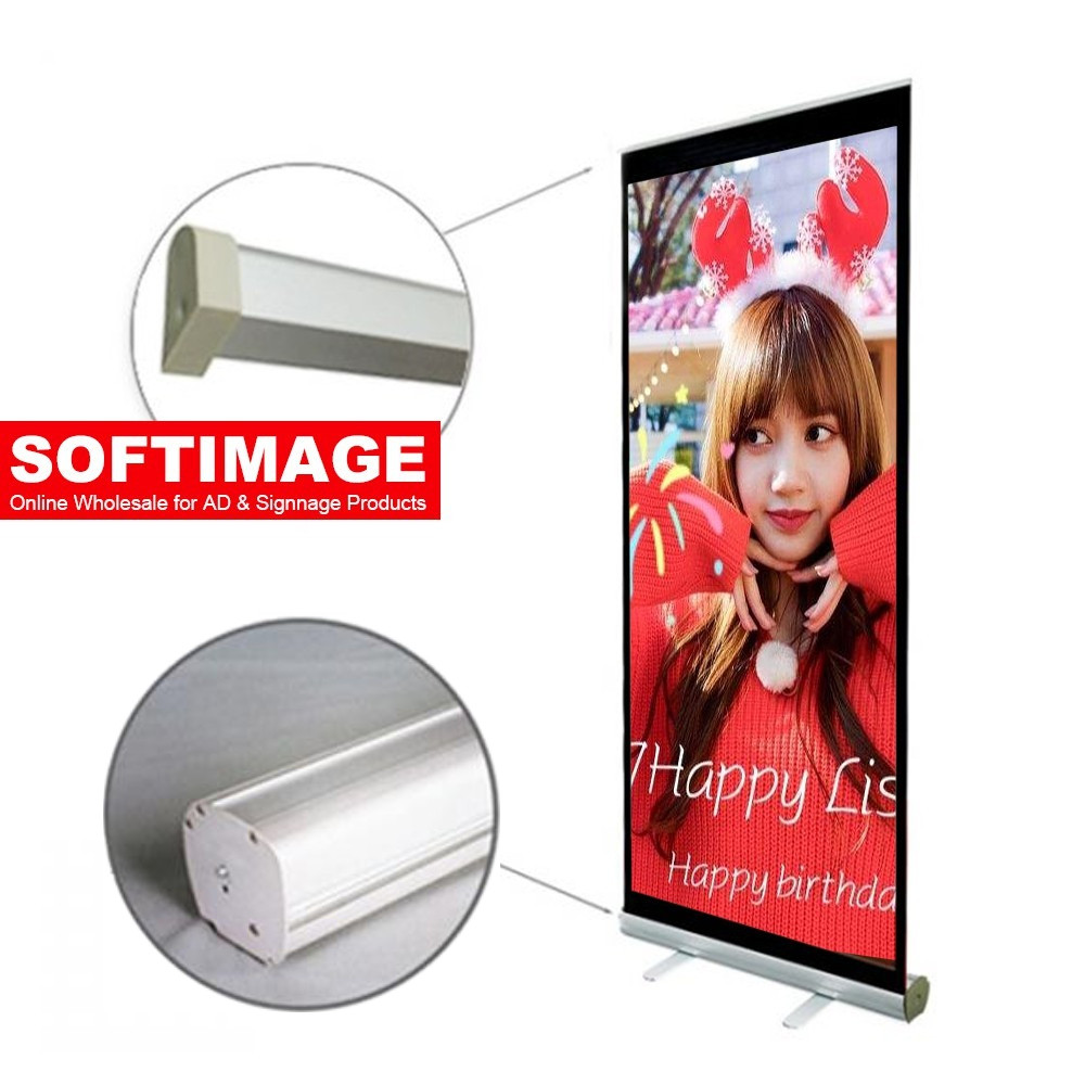 ป้ายโรลอัพ  ป้ายโฆษา EC 85X200cm โรลอัพสแตน Easy full frame ม้วนแบนเนอร์ขาตั้ง ขาตั้งป้าย โรลอัพ แบนเนอร์