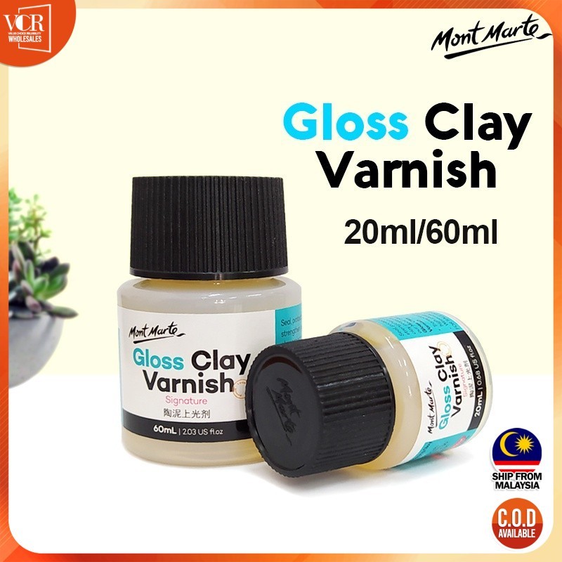 KakiJimat Mont Marte Transparent Gloss Clay Varnish Signature Sculpture Sealant Clear Varnish Polymer Air Hardening Clay