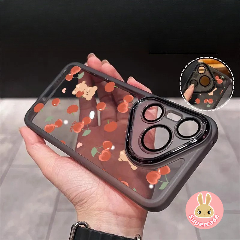 น่ารักเชอร์รี่หมีเคสโทรศัพท์เลนส์สําหรับVivo Y19 Y19E Y19S Pro GT Y18 Y18E Y18i Y18S Y17 Y17S Y16 Y1