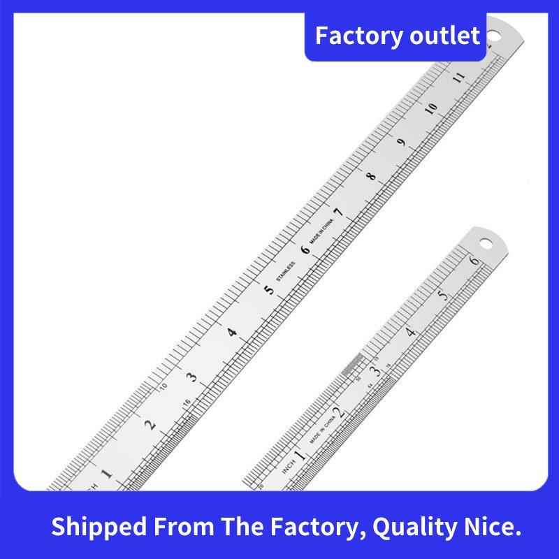 ไม้บรรทัดสแตนเลส 12 นิ้ว + ไม้บรรทัดโลหะ 6 นิ้ว