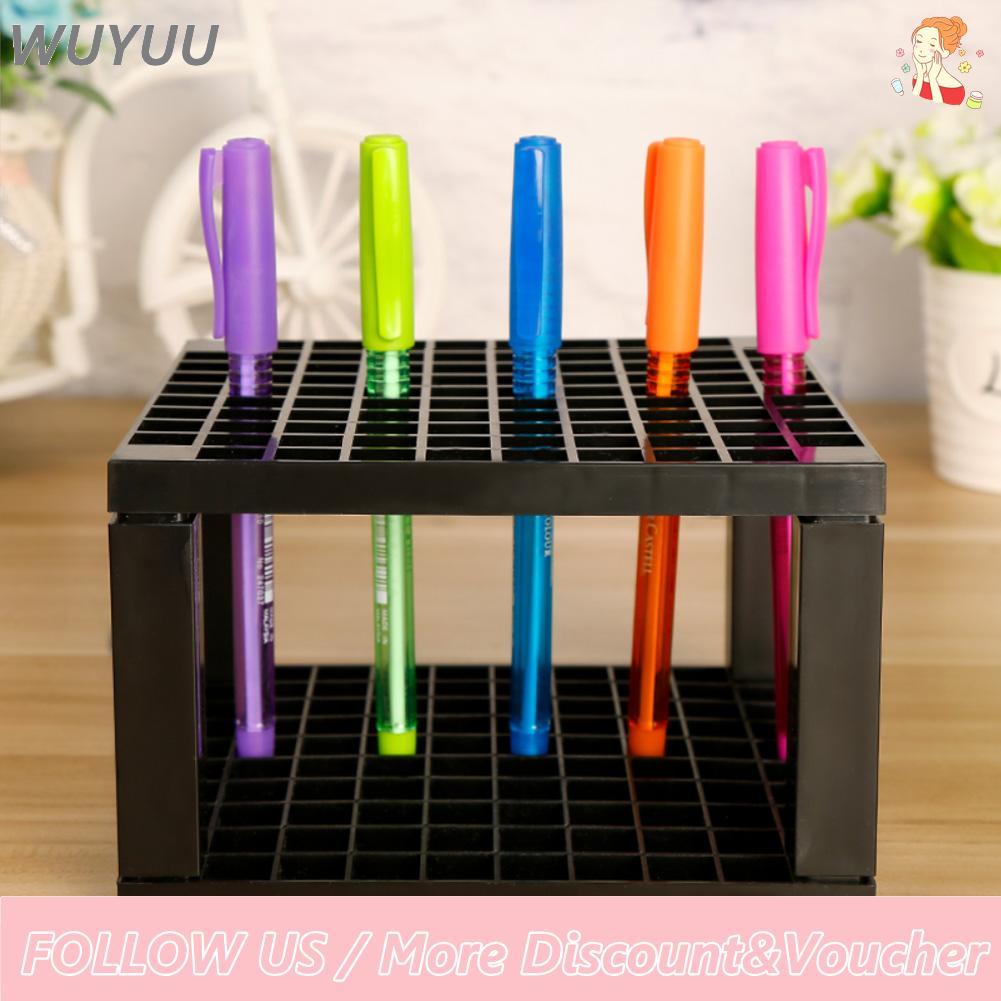 Wuyuu Wuyuu Famus พลาสติก DIY ที่วางปากกาขาตั้งชั้นวางของพร้อม 96 หลุมสำหรับนักเรียนเครื่องมือจัดเก็บ