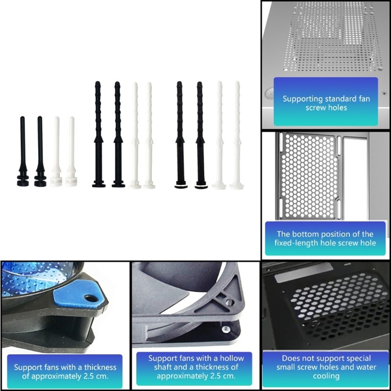 CS 10 ชิ้น 25 มิลลิเมตรสกรูยาง Rivet พัดลมเสียงรบกวน Absorbtion Anti Vibration Mount ซิลิโคน Shock A