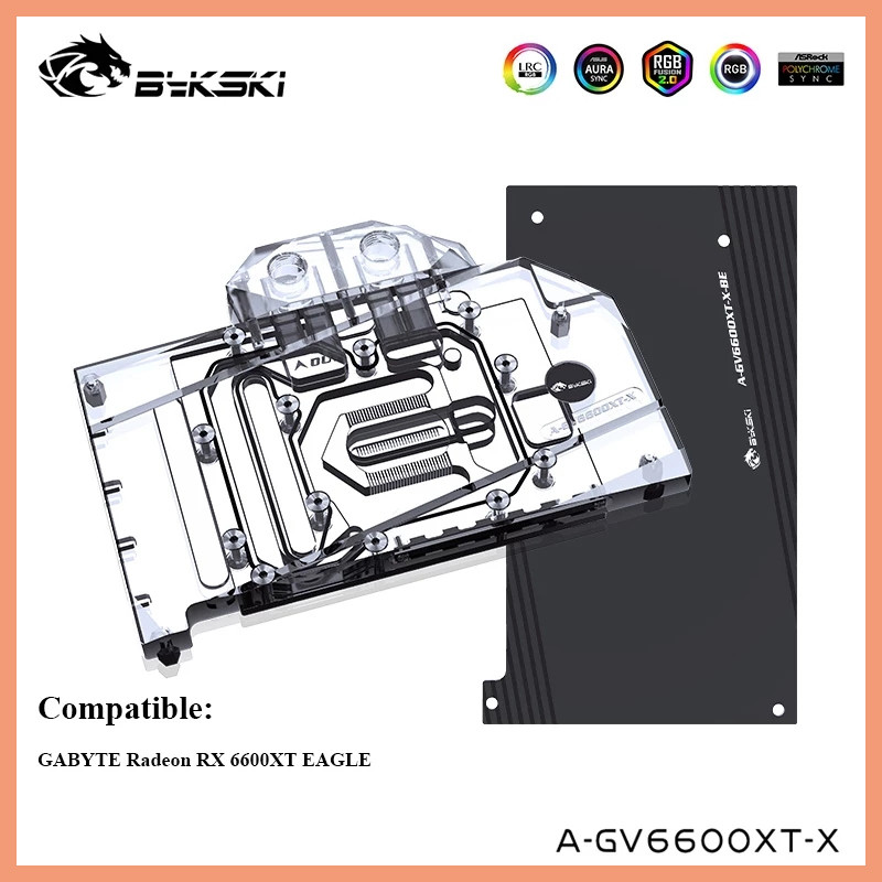 Bykski A-GV6600XT-X GPU Block สําหรับ GIGABYTE Radeon RX 6600 XT EAGLE กราฟิกการ์ดระบายความร้อนด้วยน