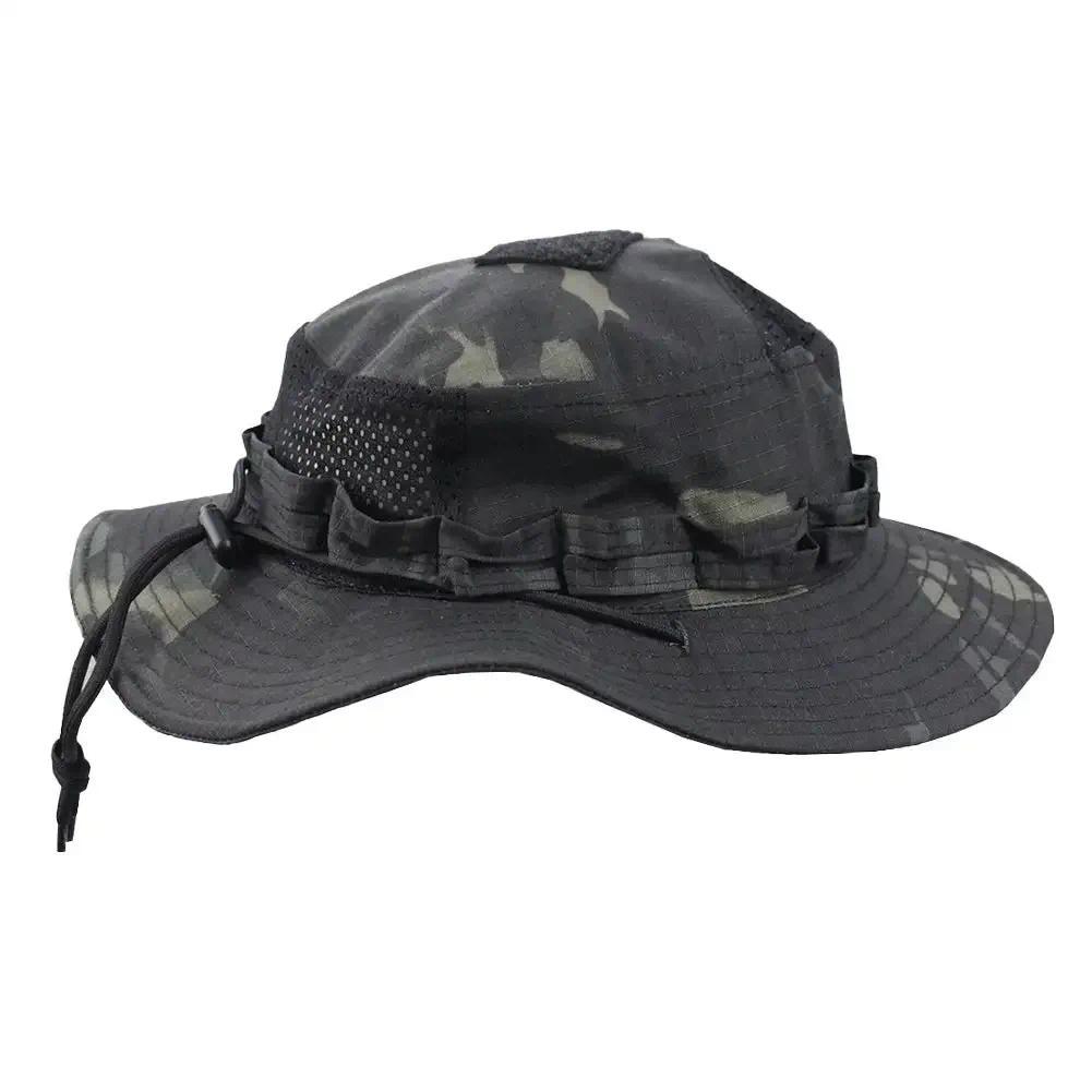 Tactical Camouflage Boonie Cap Wide Brim Hat Men Outdoor รูปที่ 6