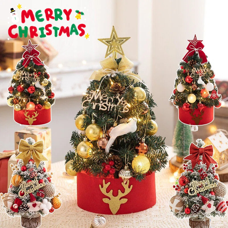 ต้นคริสต์มาสเล็ก มันเรืองแสงได้ ของตกแต่งคริสมาสต์ บรรยากาศคริสต์มาส แต่งบ้าน การตก