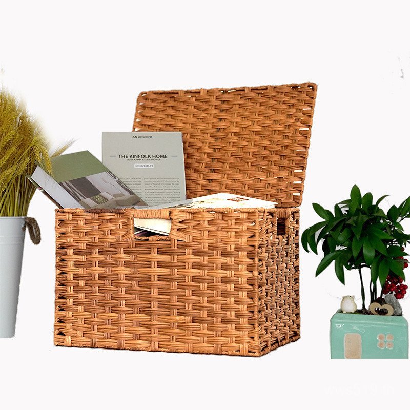 ของเล่น Songjie Sundries ตะกร้าเก็บ Bo เด็กจัดระเบียบกล่องเก็บกล่องเก็บเสื้อผ้าหวายเดสก์ท็อปสไตล์ญี่