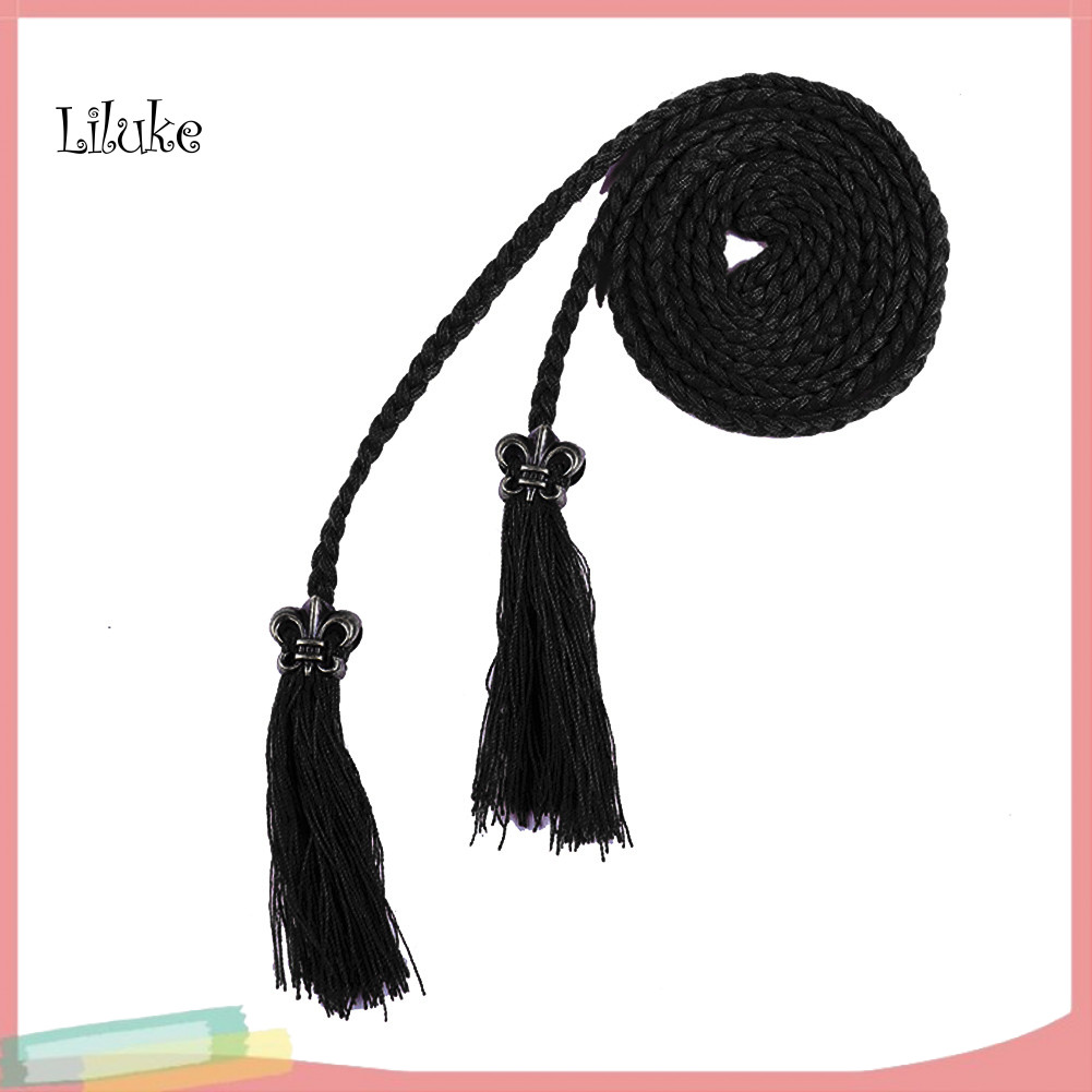 พู่เข็มขัดผู้หญิง hand-made สไตล์ชาติพันธุ์ ปรับขนาดเองได้ ดีไซน์เพรียวบางสำหรับเอว