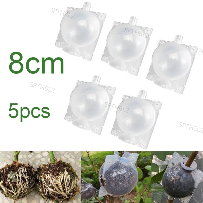 5pcs Breeding Case 8 ซม.พืช Rooting Grow กล่องแรงดันสูงสวนพืช Root อุปกรณ์ Ball สําหรับ Garden Graft
