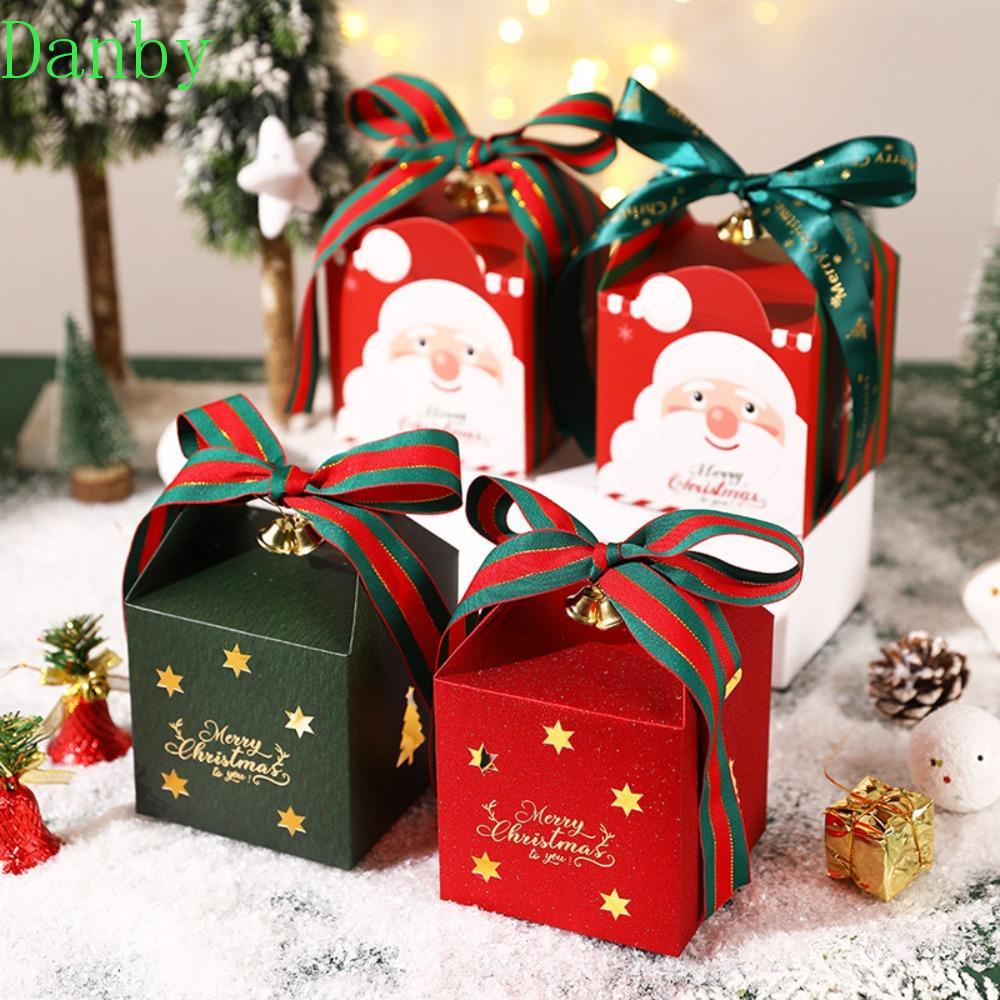 DANBY 6PCS Christmas Packing Box, Square Glitter Christmas Candy Box, Baking Packing Box Paper Hot-s
