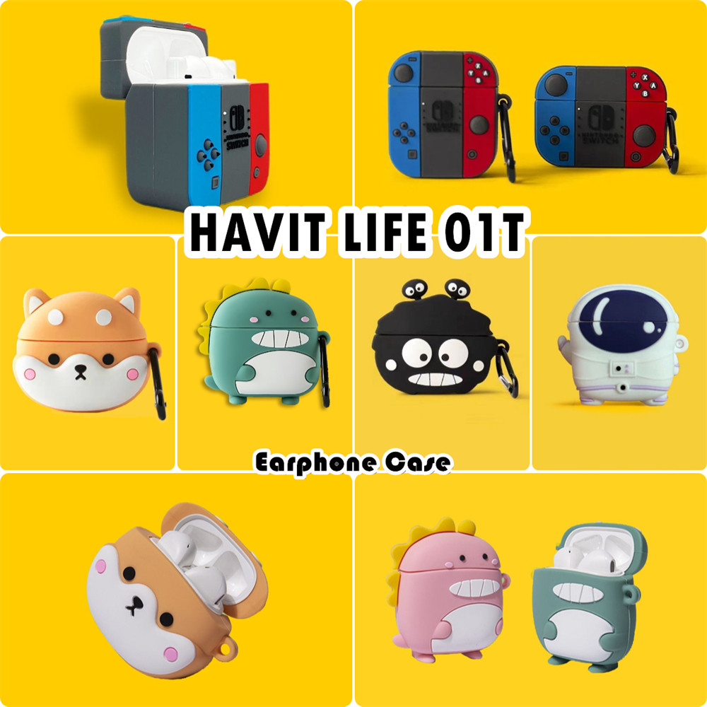 ส่วนลดสําหรับ HAVIT LIFE 01T Case Casing Soft Silicone Niche Cartoon Headphone Case Cover NO.1